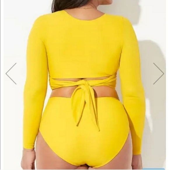 NWTs Gabi Fresh x Swimsuits For All Sunburst O ring Long Sleeve Bikini - Picture 2 of 5